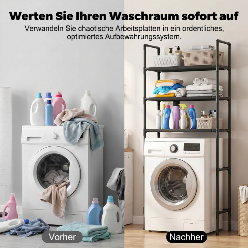 🏠✨ 50% RABATT! Praktisches Aufbewahrungsregal für Bad & Waschküche – Kein Bohren erforderlich – Selbstklebend & robust 🛠️