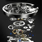 Aus Japan importierte Uhren🔥Wasserdichte römische skelettierte mechanische Herrenuhr