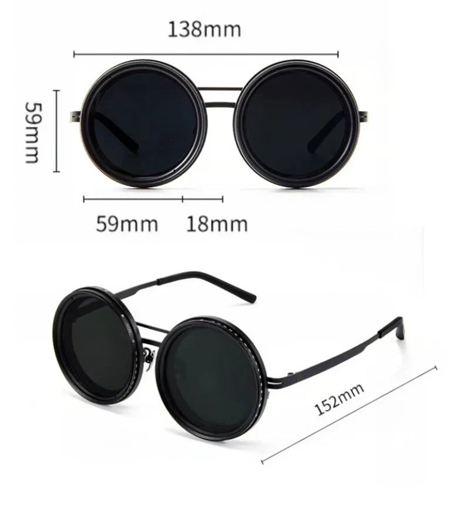 🔥 Verstellbare getönte, polarisierte runde Sonnenbrille