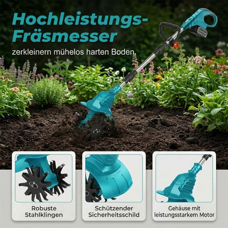 Kabellose elektrische Gartenfräse und Kultivator