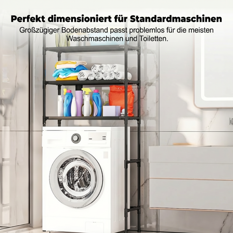 🏠✨ 50% RABATT! Praktisches Aufbewahrungsregal für Bad & Waschküche – Kein Bohren erforderlich – Selbstklebend & robust 🛠️