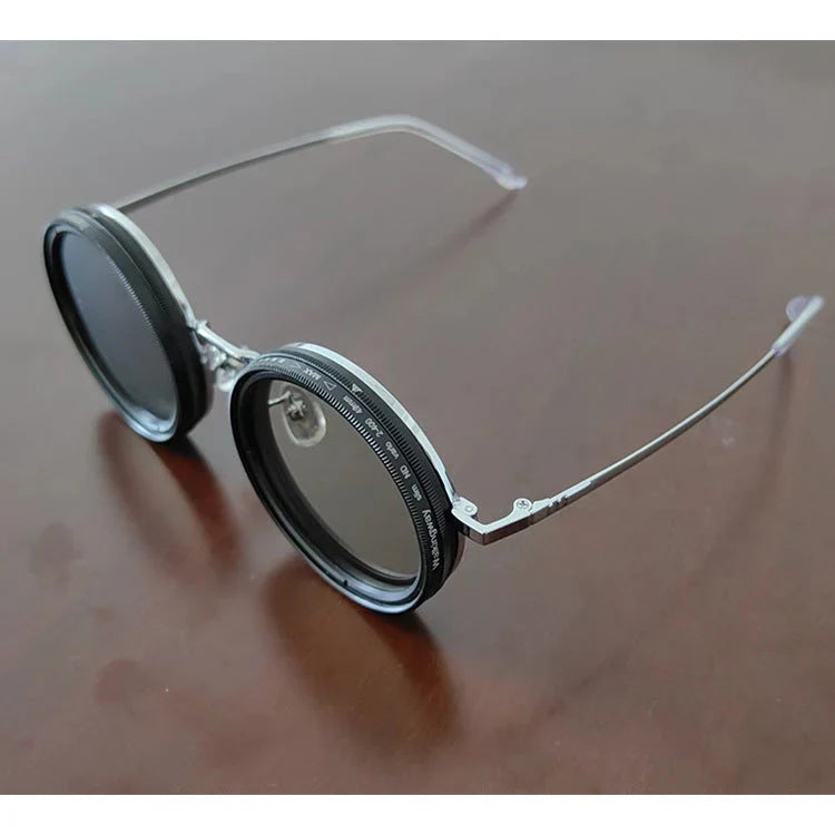 🔥 Verstellbare getönte, polarisierte runde Sonnenbrille