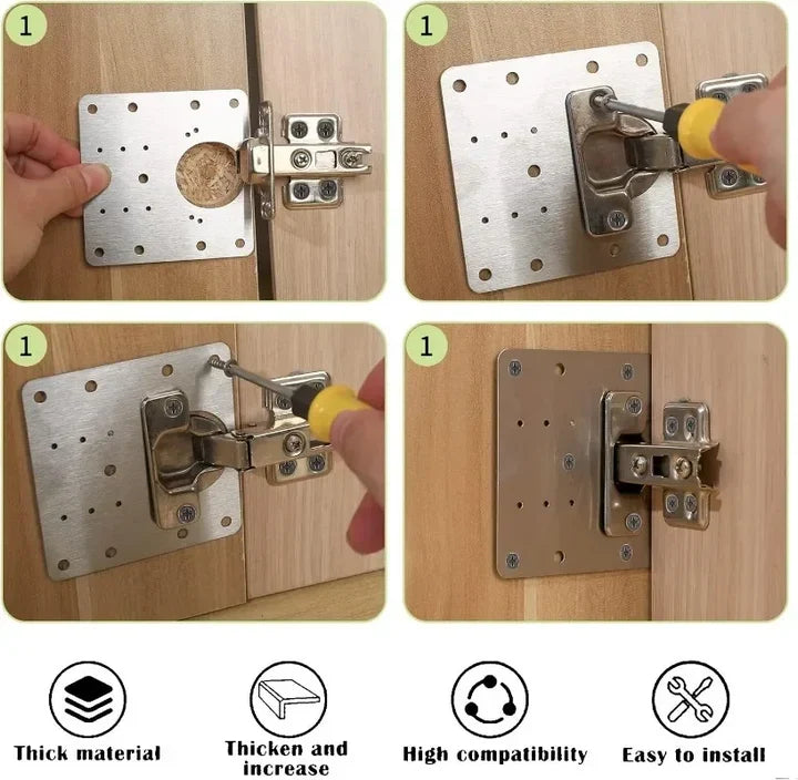 🏠HingePlate 1+1 GRATIS: DIY Möbelscharniere Reparatur Seitenplatte