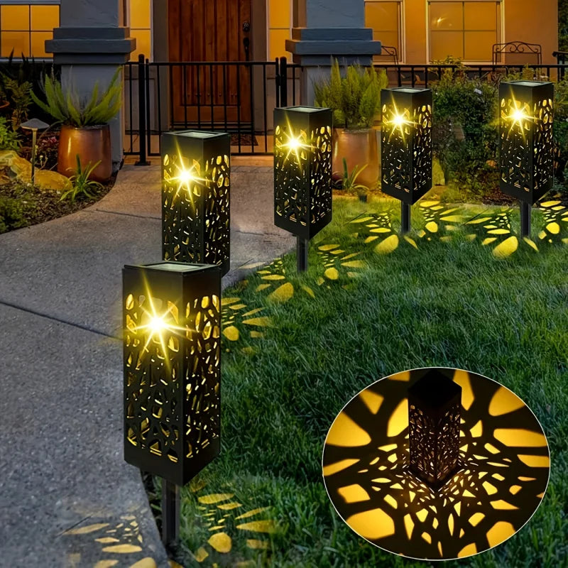 Solar-Gartensteckleuchte – Quadratisches Design, Automatisch & Wasserdicht für Wege & Atmosphäre 🌿💡