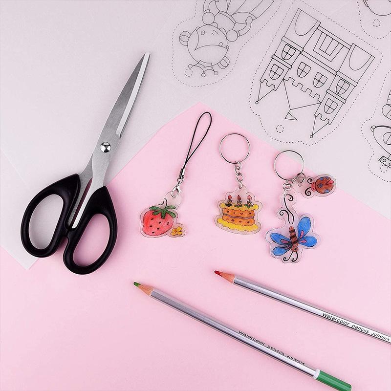 DIY Shrinky Dinks Schlüsselanhänger-Set,Kinderkunstaktivitäten und Partygeschenke