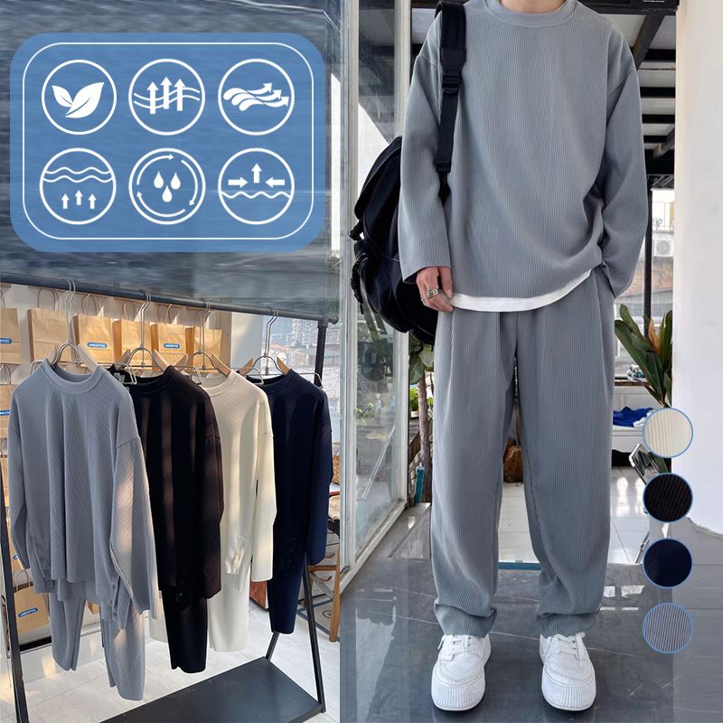 🎁Lockeres, modisches, langärmliges 2-teiliges Set für Herren (50% Rabatt)