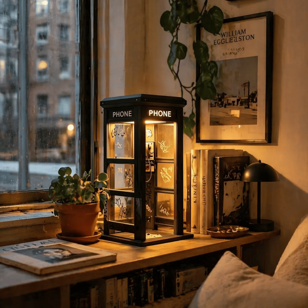✨Ambientelampe im Vintage-Stil einer Telefonzelle