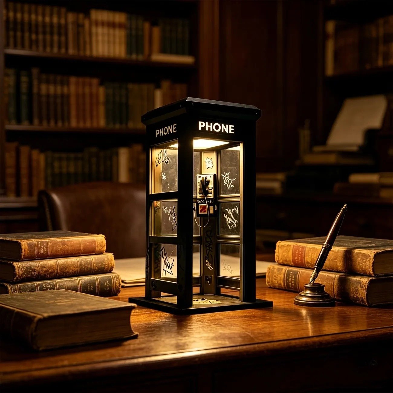 ✨Ambientelampe im Vintage-Stil einer Telefonzelle