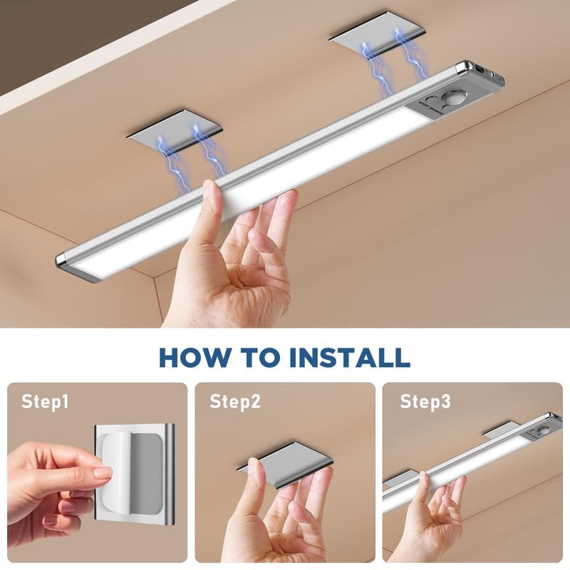 🏆 Het rea - 49% RABATT 🔥3-färgad belysning Stansfri smart sensor magnetisk uppladdningsbar LED-lampa