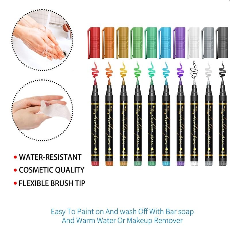 ⏰LIMITED SALE 50% OFF🎨Perfect For Unique Body Art🔥Temporary Tattoo Markers for Skin