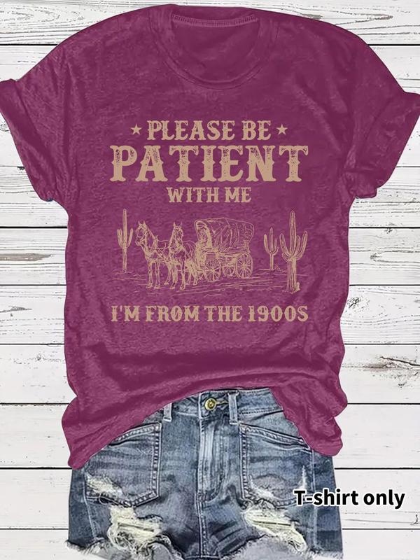 👕I'M From 1900S✨ Vintage monogrammiert Rundhalsausschnitt Damen-T-Shirt