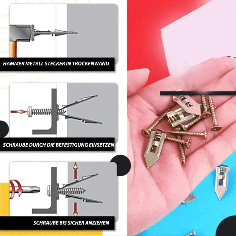 💥🧰🎁 AKTION -50%! Komplettes Gipskarton-Schrauben & Dübel Set – Verzinkt, Selbstbohrend, Hochfest, bis zu 200 Stück