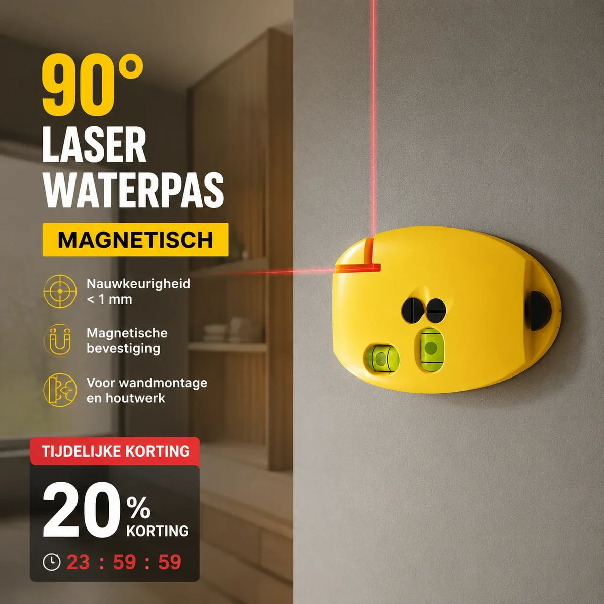 📐 90-Grad-Infrarot-Laser-Wasserwaage im rechten Winkel