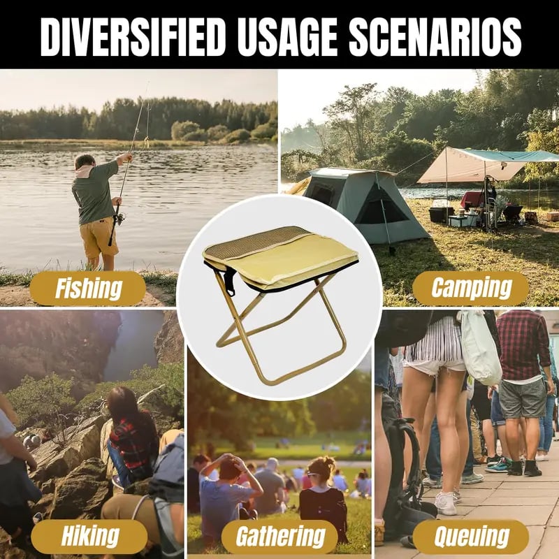 🏕️🎣Faltbarer Rucksack-Hocker – tragbarer Klappstuhl & Tasche in einem, ideal für Camping, Angeln & Wandern