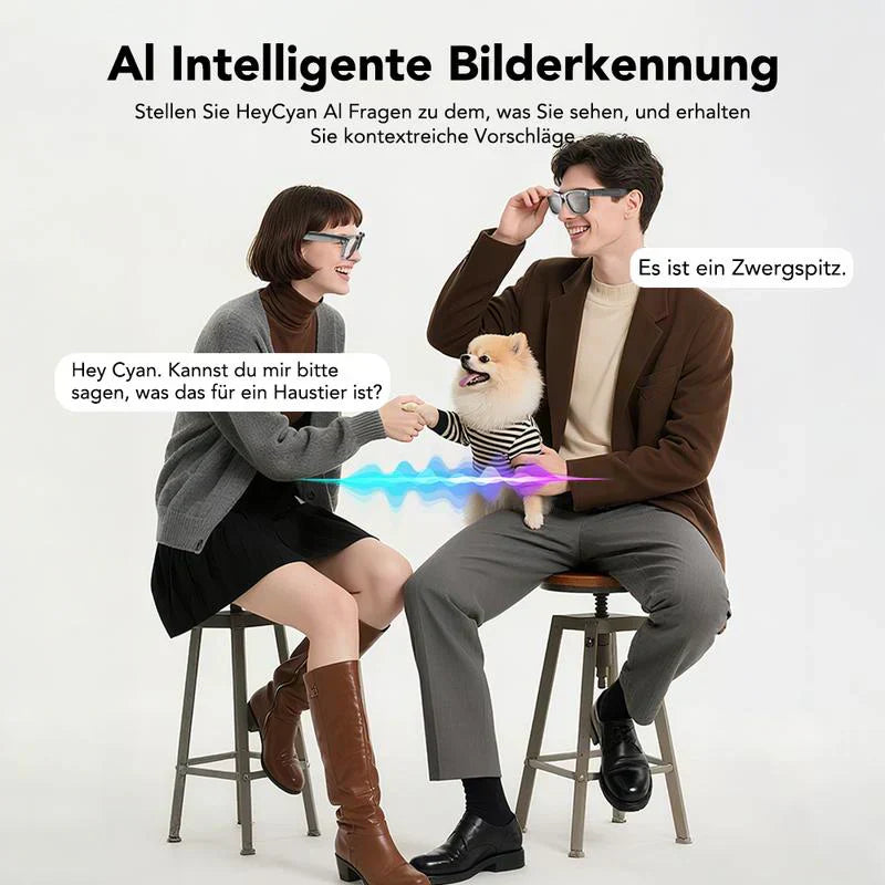 KI-Smart-4K-Kamerabrille, 1080P-HD-Videos, fotokrommatische Gläser, Ultraweitwinkel, Anti-Vibration, Vlog-Aufnahme, KI-Übersetzung, KI-Sprachassistent, freihändig, Wi‑Fi-Übertragung, Musiksteuerung