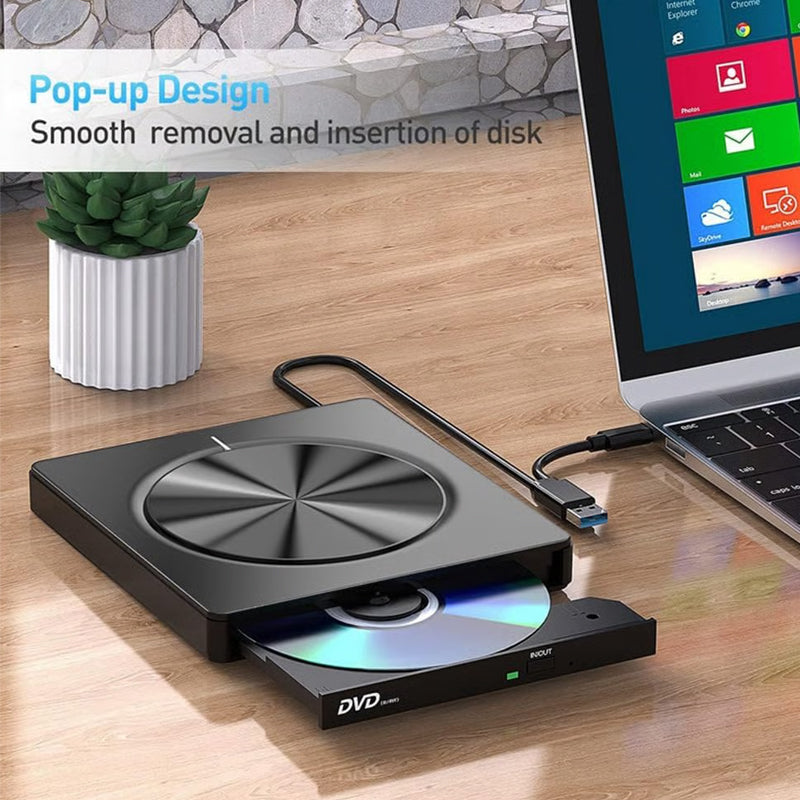 🎉 Neujahrsgeschenk – 50% RABATT!💿 USB-Externes CD/DVD-Laufwerk – Plug & Play für alte Fotos, Musik & Dateien (ohne Laufwerk am Laptop?) ✨
