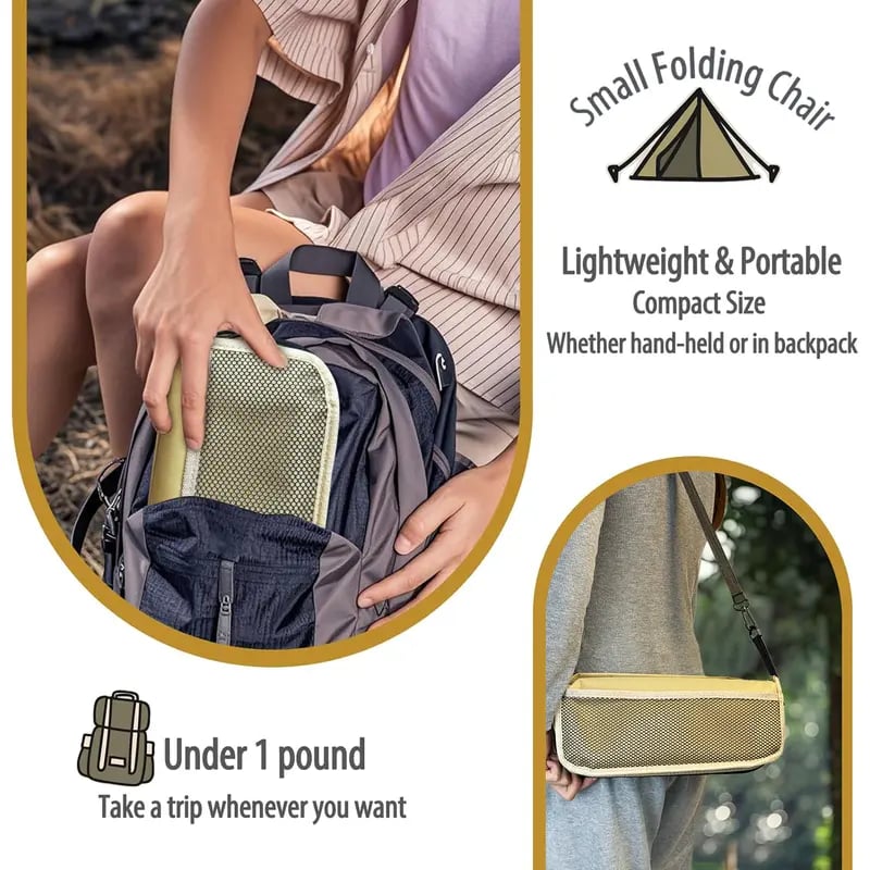 🏕️🎣Faltbarer Rucksack-Hocker – tragbarer Klappstuhl & Tasche in einem, ideal für Camping, Angeln & Wandern