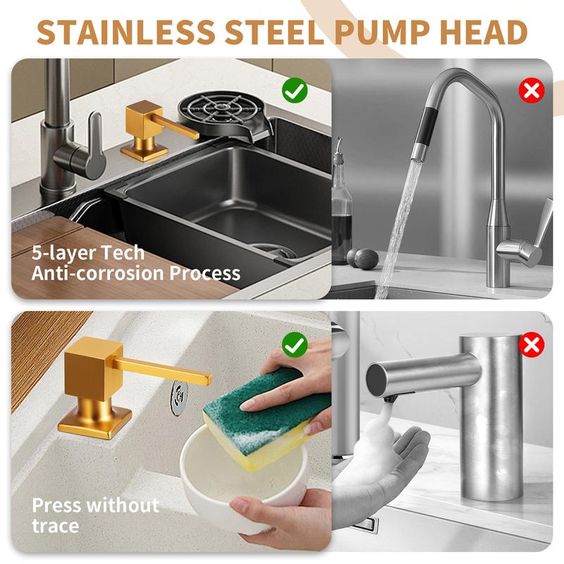 🧴 Edelstahl-Seifenspender für Spülbecken – mit verlängertem Silikonschlauch & praktischer Pumpe, ideal für Küche & Bad 🚰