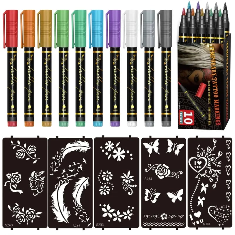 ⏰LIMITED SALE 50% OFF🎨Perfect For Unique Body Art🔥Temporary Tattoo Markers for Skin