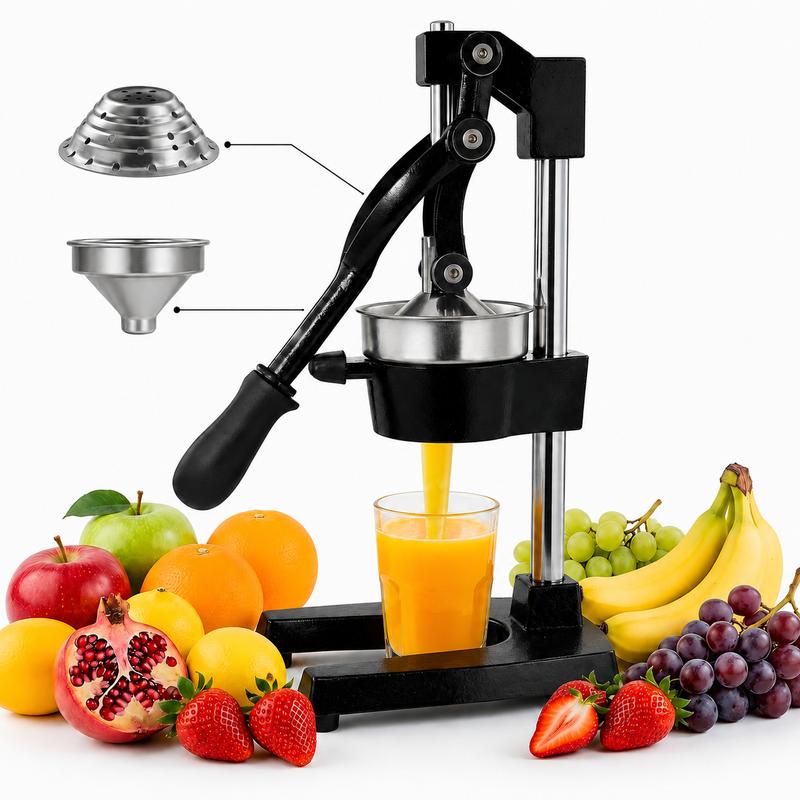 🍊🌀 Manuelle Zitruspresse – 50% RABATT! Edelstahl, robuste Aluminiumpresse – perfekt für Orangen, Zitronen & Granatäpfel. 🥤
