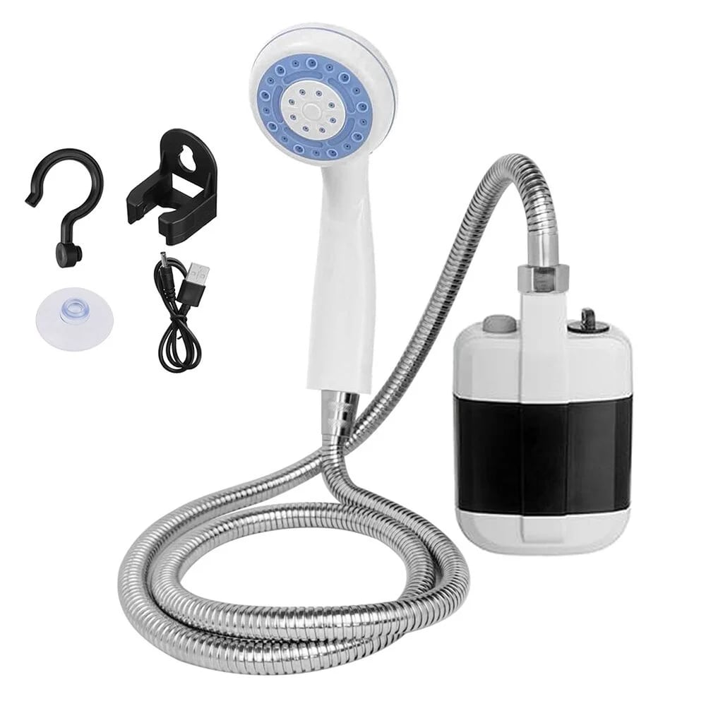 🚿✨Tragbare Campingdusche Mit Einstellbarem Durchfluss ✨Für Einfaches Und Bequemes Reinigen Im Freien!