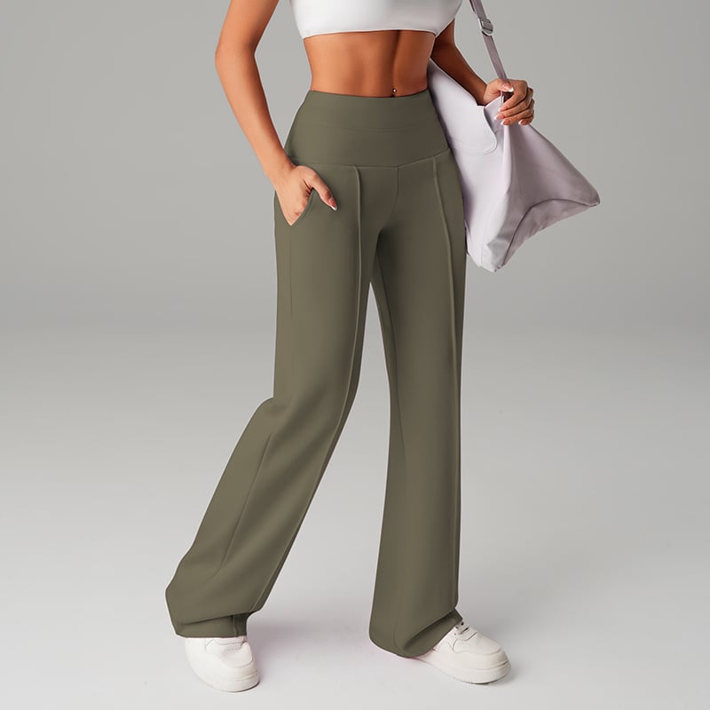 🎉 Neujahrsgeschenk – 50% RABATT!👖 Damen-Hochtaillen-Weitbeinhose: Echte Taschen + Stretchstoff – Bequem & stylisch für jeden Tag!