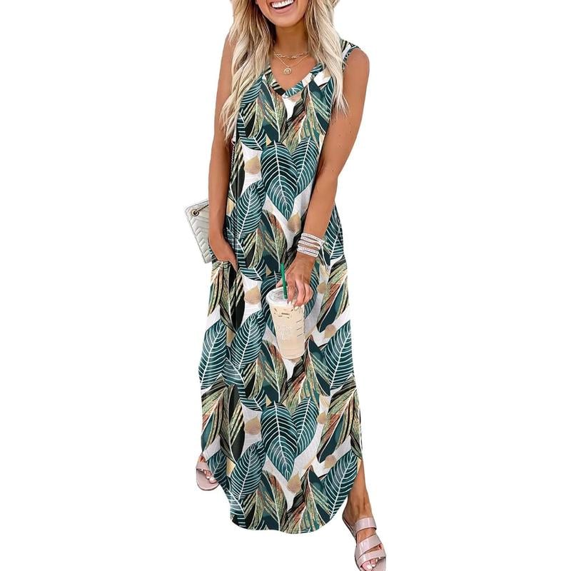 💖LETZTER TAG 49% RABATT💖Sommer Maxikleid: Urlaub-Strandkleid mit Taschen