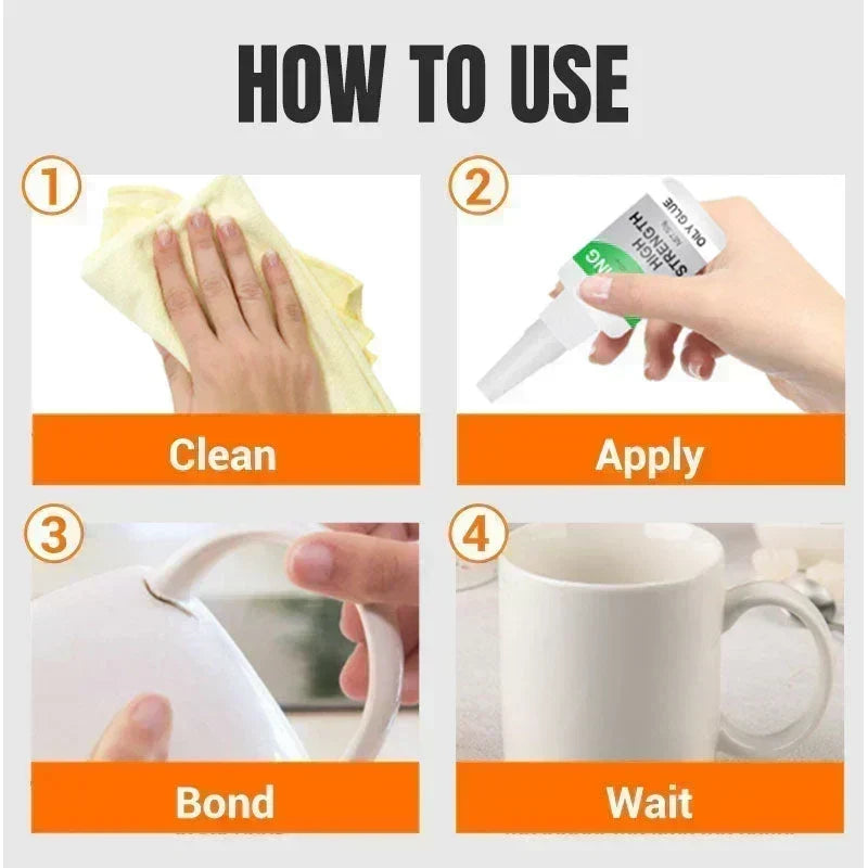 ⏳Zeitlich begrenztes Angebot⏳ Hochfester Universal-Reparaturkleber, 50 g – transparent, schnell abbindend, wasser- und stoßbeständig