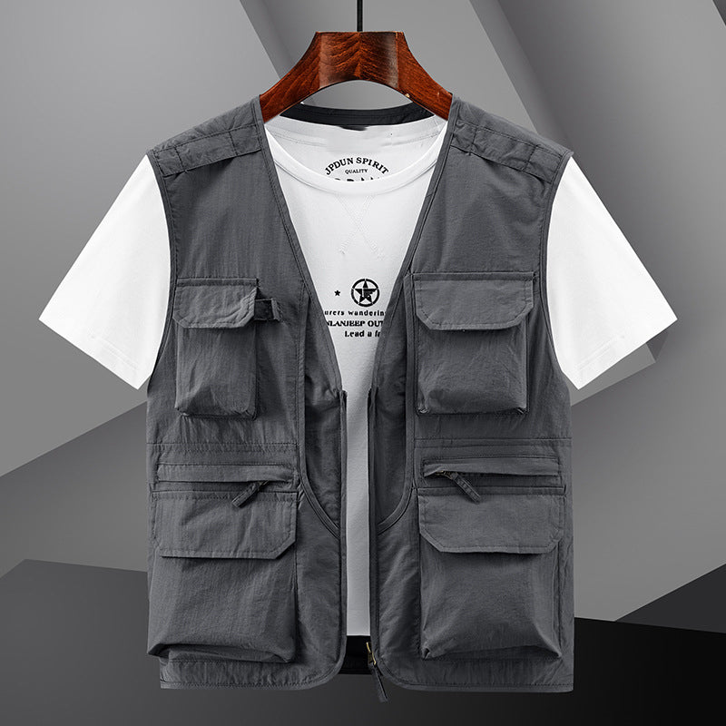 🔥Leichte, atmungsaktive Herren Outdoor Weste mit mehreren Taschen💪
