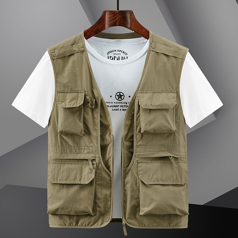 🔥Leichte, atmungsaktive Herren Outdoor Weste mit mehreren Taschen💪