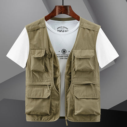 🔥Leichte, atmungsaktive Herren Outdoor Weste mit mehreren Taschen💪