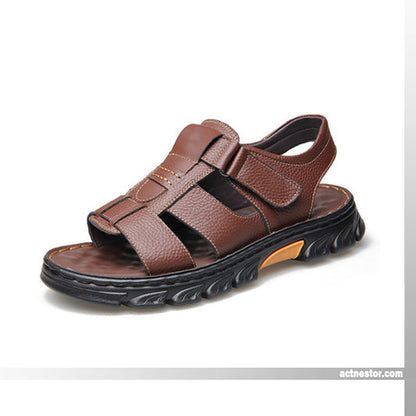 🔥49 % RABATT🔥Hochwertige Freizeitsandalen aus Leder für Herren 【Rutschfest, Fußmassage】