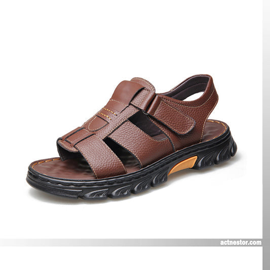 🔥49 % RABATT🔥Hochwertige Freizeitsandalen aus Leder für Herren 【Rutschfest, Fußmassage】