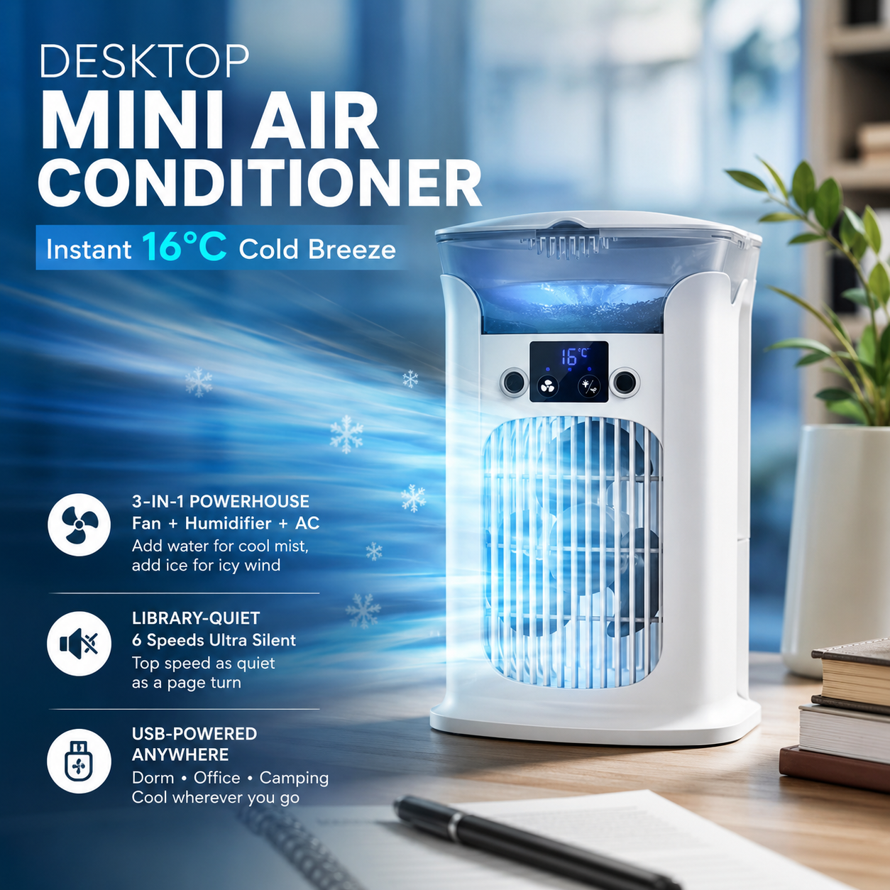 🔥Zeitlich begrenztes Angebot: 50 % Rabatt🔥3-in-1-Tischventilator
