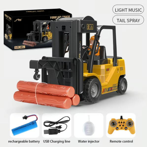 🔥 Beschränkte Zeit 50% Rabatt 🔥 RC Gabelstapler mit Lichten, Musik, Spray ⏰ Kostenloser Versand