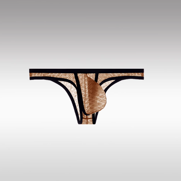 Sexy Low-Rise Comfort Bikini für Herren, transparenter ultradünner Slip aus Eisseidennetz
