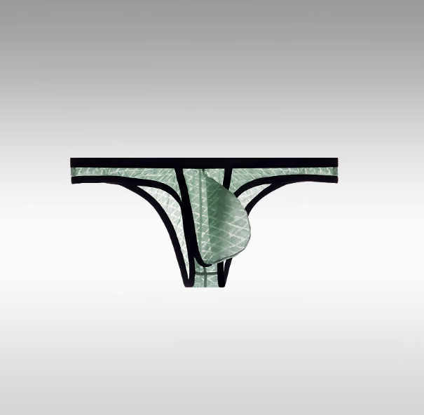 Sexy Low-Rise Comfort Bikini für Herren, transparenter ultradünner Slip aus Eisseidennetz