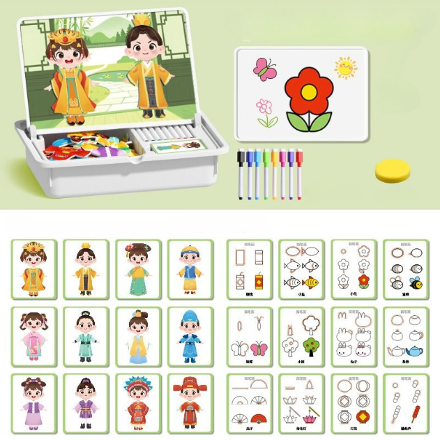 🎨Magnetisches Puzzle Gesichter-Anziehspiel Reisespiel Doppelseitiges Vorschulerziehungs-Lernspielzeug für Kinder