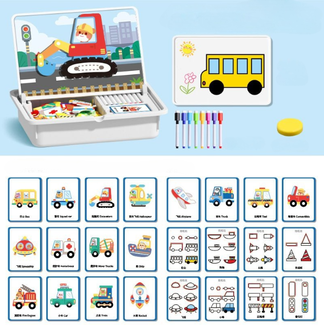 🎨Magnetisches Puzzle Gesichter-Anziehspiel Reisespiel Doppelseitiges Vorschulerziehungs-Lernspielzeug für Kinder