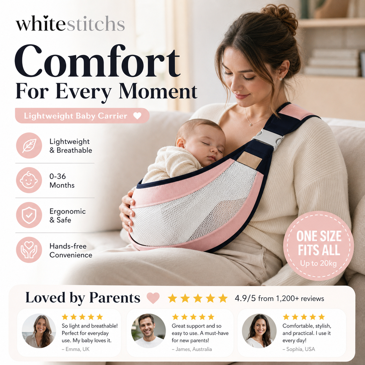 👶 50% RABATT! 🧸 4-in-1-Trage mit atmungsaktivem Mesh – 0–36 Monate, vorne & hinten – Tragekomfort & Nähe, Hände frei ✨