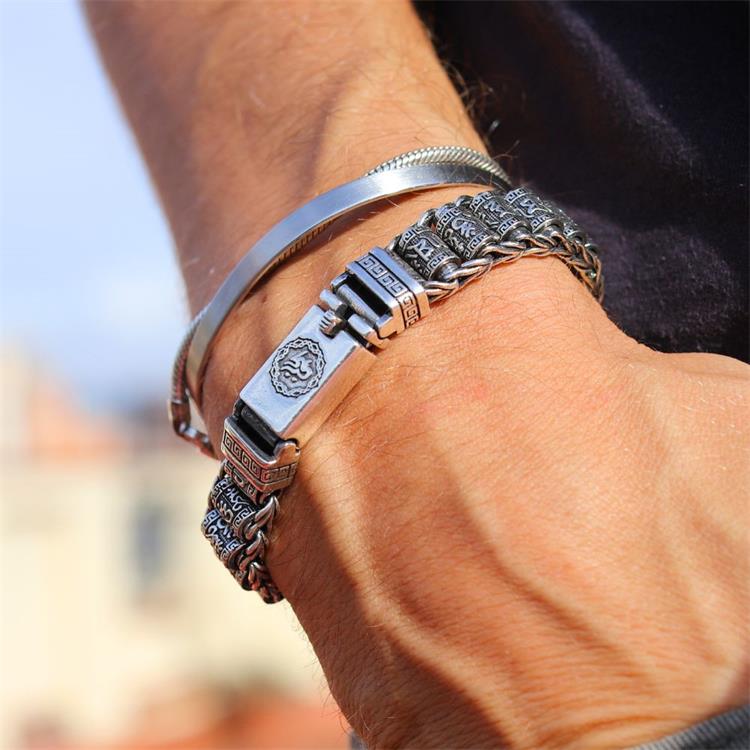 💎 50 % RABATT! 💎 Tibetisches Gebetsmühlen-Armband – 925er Sterlingsilber, Glücksbringer & Valentinstagsgeschenk