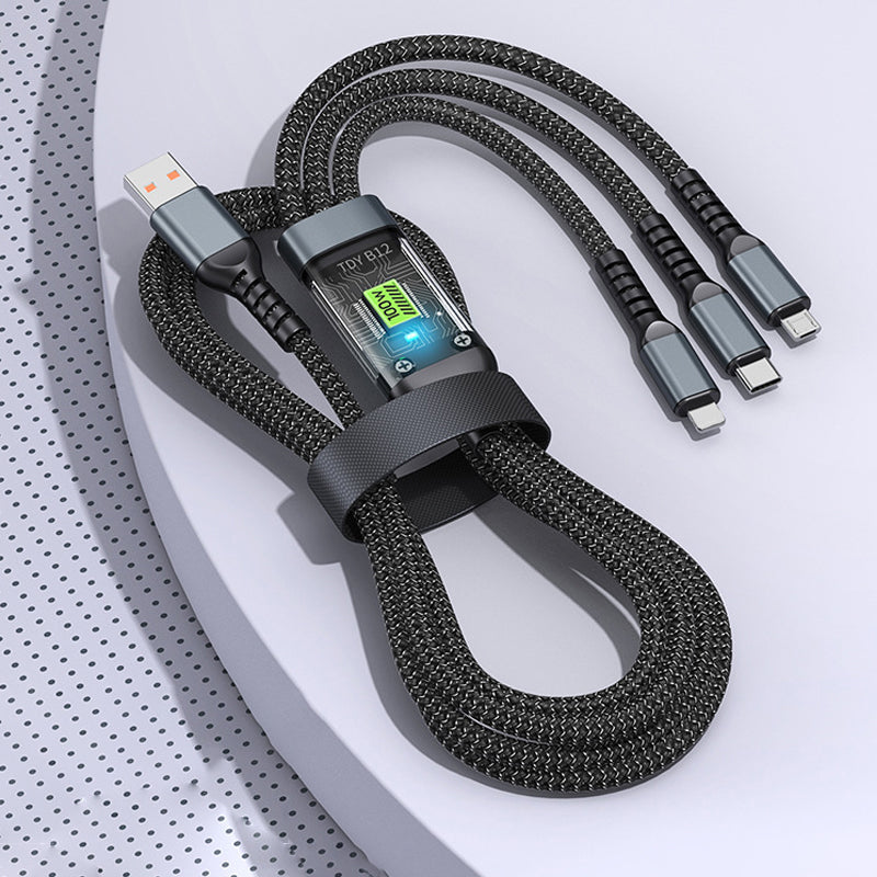 📱Transparentes, leuchtendes 3-in-1-Datenkabel mit superschneller Aufladung