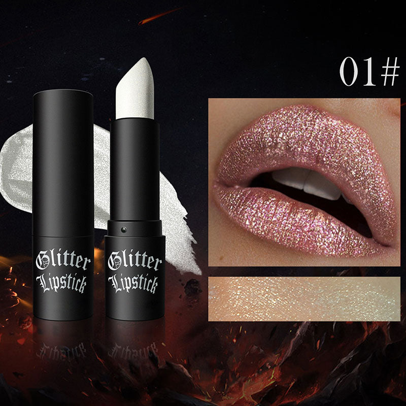 Mattierende, langanhaltende Lippenstift mit feinem Glitzer