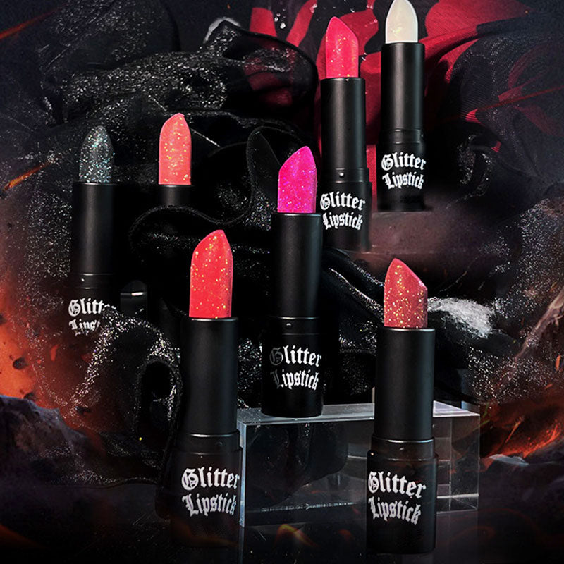 Mattierende, langanhaltende Lippenstift mit feinem Glitzer