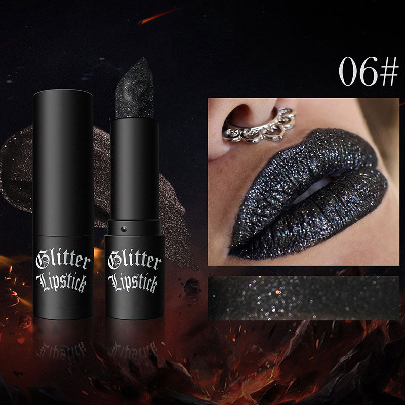 Mattierende, langanhaltende Lippenstift mit feinem Glitzer