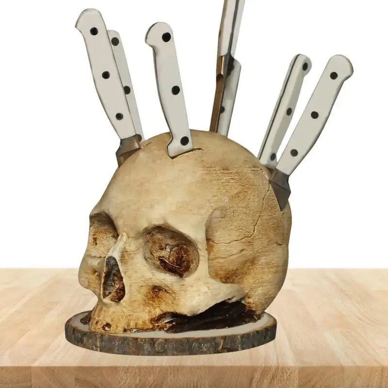 💀Kreativer Totenkopf-Messerhalter aus Harz🔥🔥
