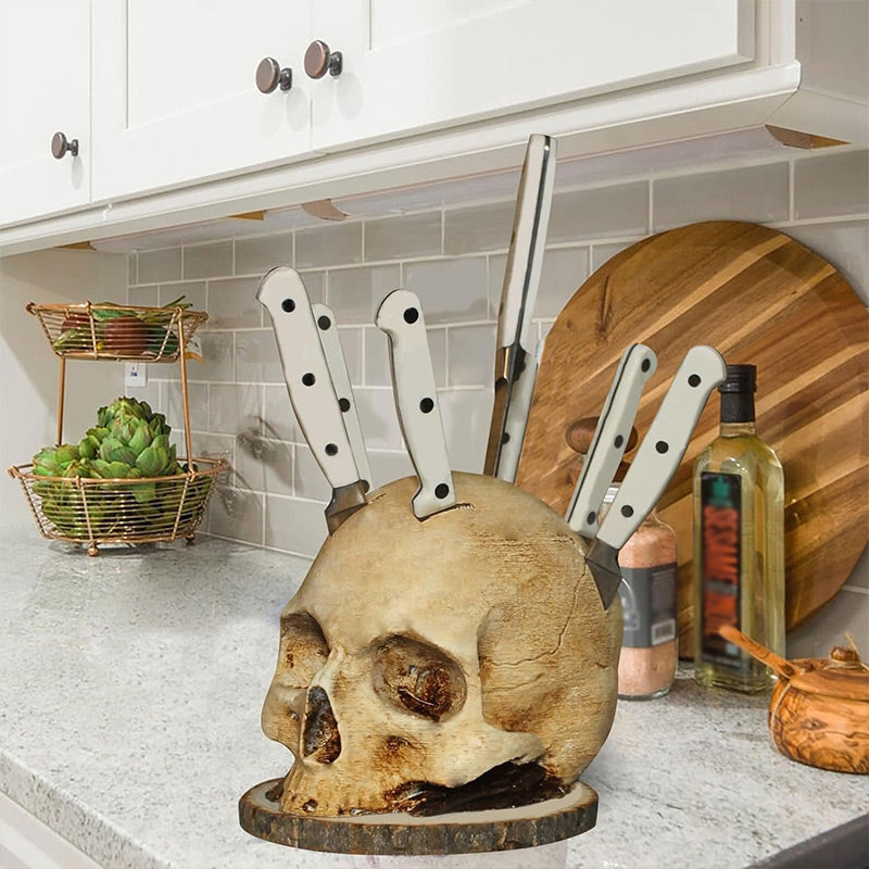💀Kreativer Totenkopf-Messerhalter aus Harz🔥🔥