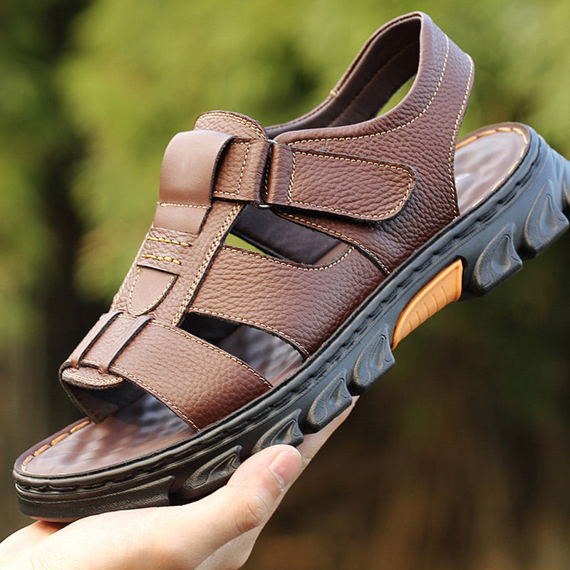 🔥49 % RABATT🔥Hochwertige Freizeitsandalen aus Leder für Herren 【Rutschfest, Fußmassage】