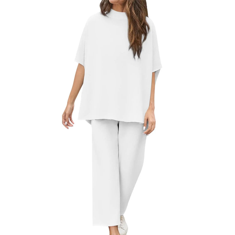💫Sommer Hot Sale💃Set breiter Hosen mit 3/4 Ärmeln für Frauen