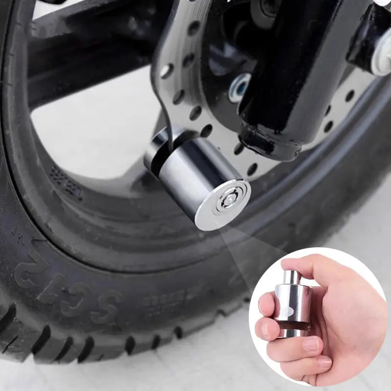 🛡️ Super B-Grade Scheibenschloss für Motorrad und Fahrrad – Drück zu verriegeln, maximaler Diebstahlschutz bei jedem Wetter! Ideal für Pendler und Outdoor-Aktivitäten.